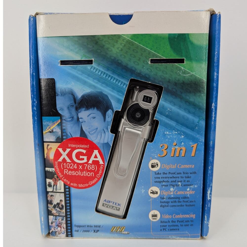 Aiptek VGA PenCam Trio 3 in 1 Digital Camera Webcam Camcorder New Sealed Y2K